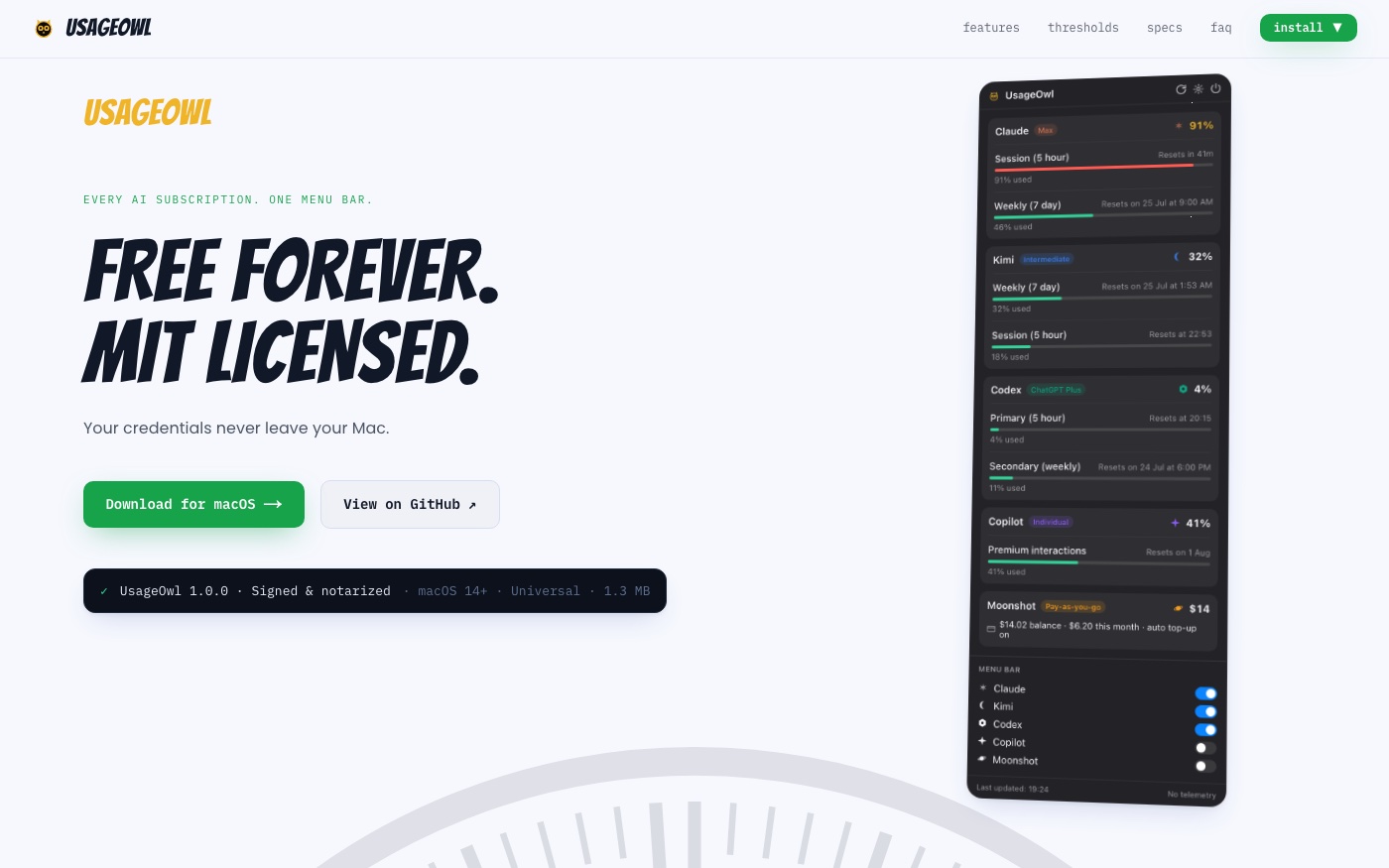 UsageOwl — live site